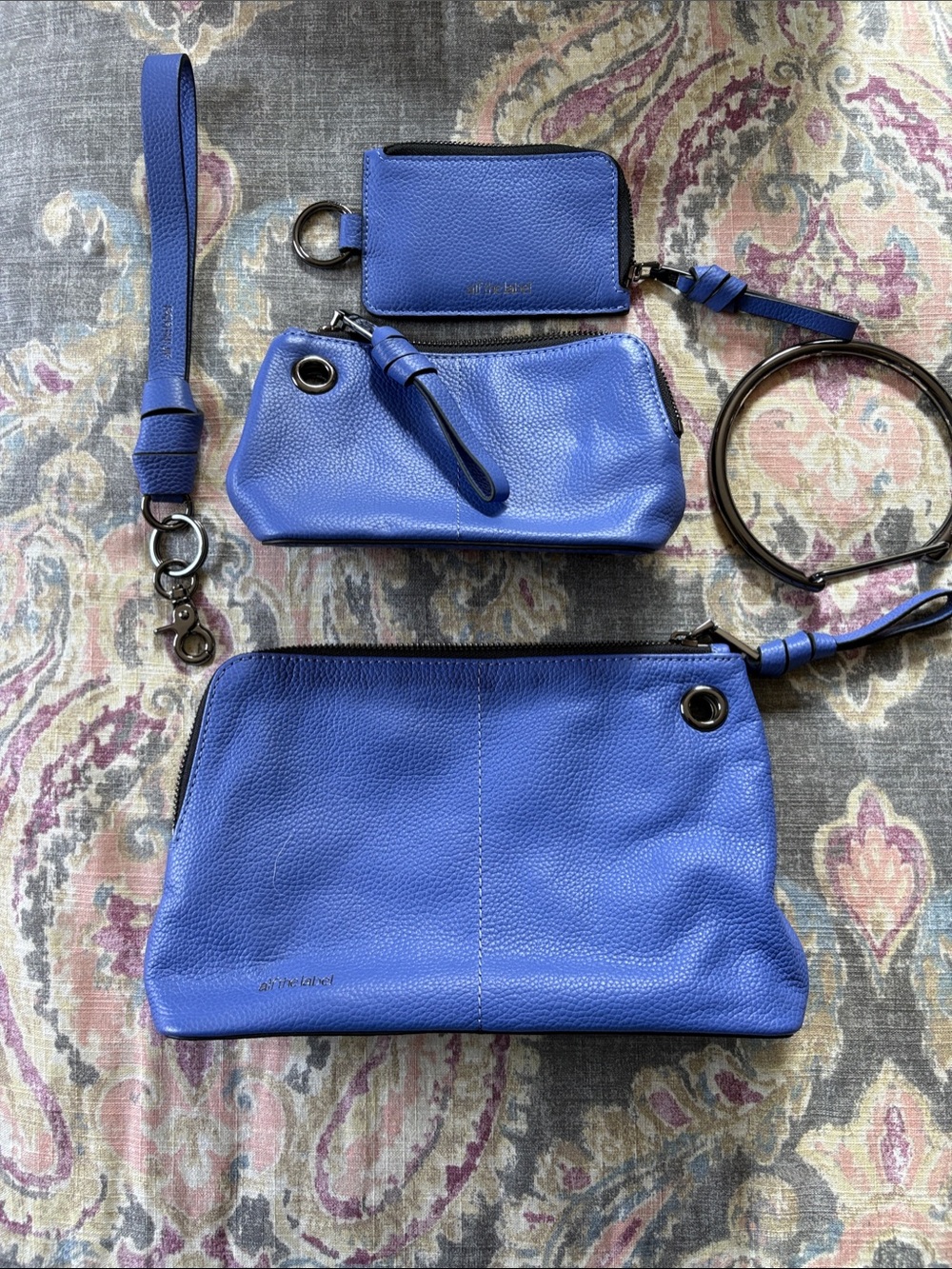 Alf the Label Blue Leather Wristlet Set